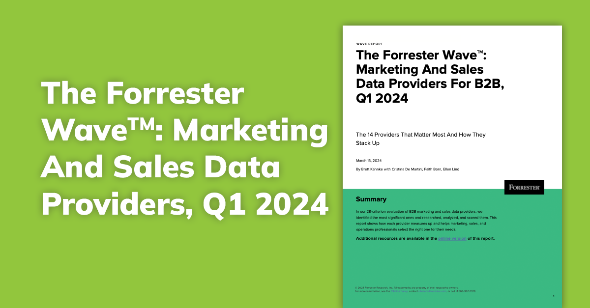 Report anteriad featured on forrester marketing and sales data